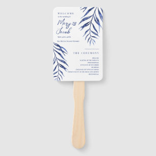 Coastal Nautical Wedding Programm Hand Fan