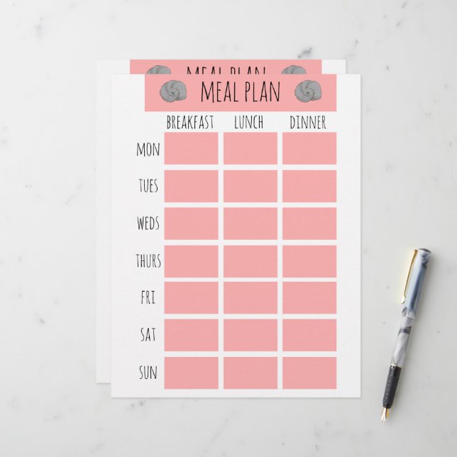 Coastal Nautical Weekly Meal Plan (Front/Back In Situ)
