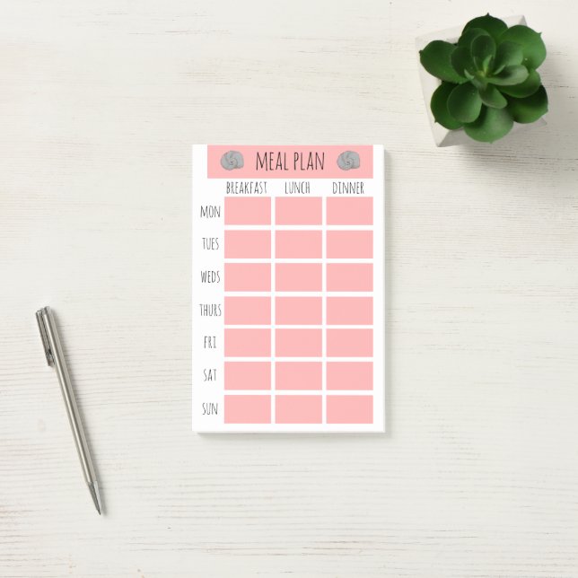 Coastal Nautical Weekly Meal Plan Post-it Notes (Office)