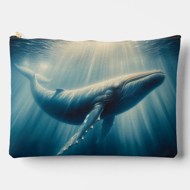 coastal/nautical whale accessory pouch (Front)