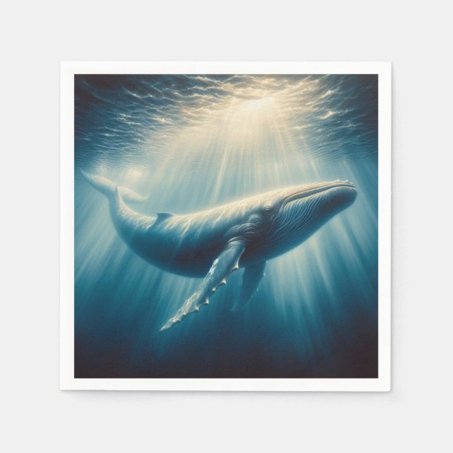 coastal/nautical whale napkin (Front)