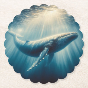 coastal/nautical whale paper coaster