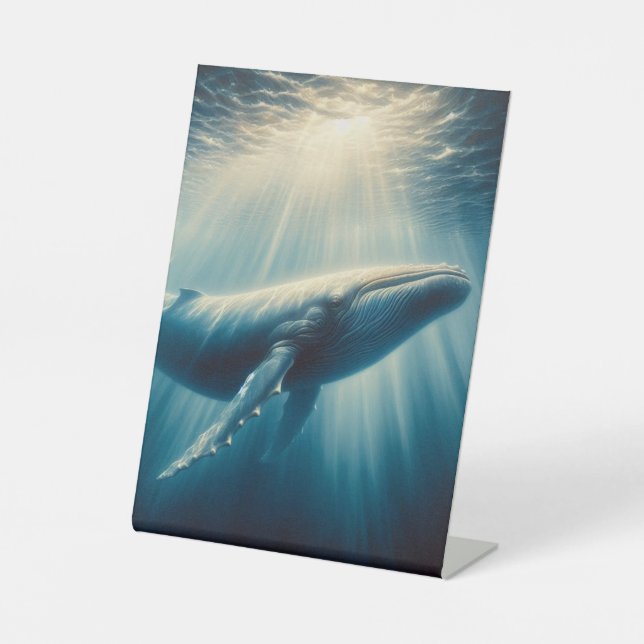 coastal/nautical whale pedestal sign (Front)