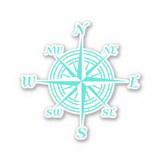 Coastal Nautical White Compass Rose (Front)