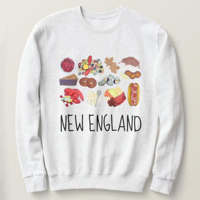Coastal New England Foods Northeast America USA Sweatshirt (Design Front)