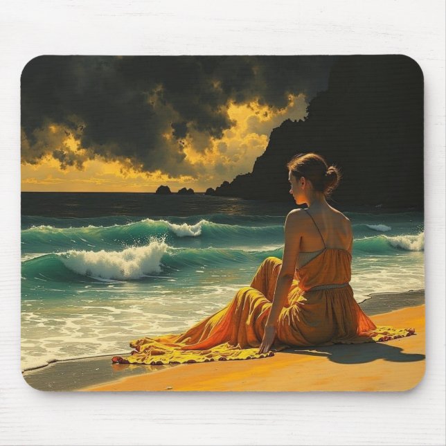 Coastal Night Seaside Reflection   Mouse Pad (Front)