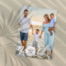 Coastal Noel Christmas Holiday Photo Foil Card