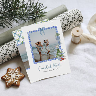 Coastal Noel   Elegant Coastal Christmas Photo Holiday Card