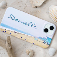 Coastal Ocean Beach Seagulls Photo Custom Name