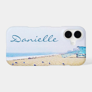 Coastal Ocean Beach Seagulls Photo Monogram Name