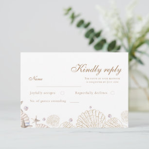 Coastal Ocean Beach Wedding  RSVP Card