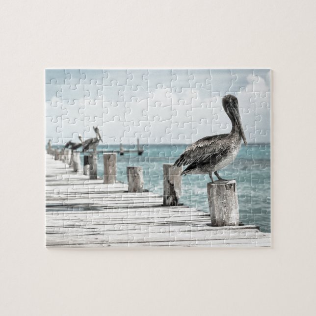Coastal Ocean Pelican Jigsaw Puzzle (Horizontal)