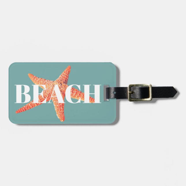 Coastal Ocean Starfish BEACH Luggage Tag (Front Horizontal)