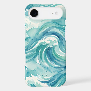 Coastal Ocean Waves Watercolor