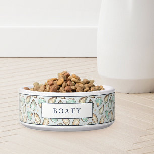 Coastal Oyster Pattern Personalized Bowl