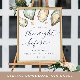 Coastal Oyster Rehearsal Dinner Welcome Sign