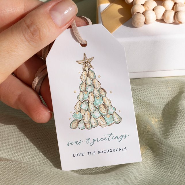 Coastal Oyster Shell Christmas Gift Tags (Creator Uploaded)