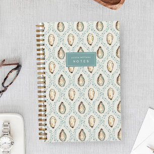 Coastal Oyster Trellis Personalised Notebook