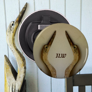 Coastal Pair of Herons Monogrammed Bottle Opener