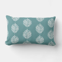 Coastal Palm Leaf Pattern Dusty Turquoise