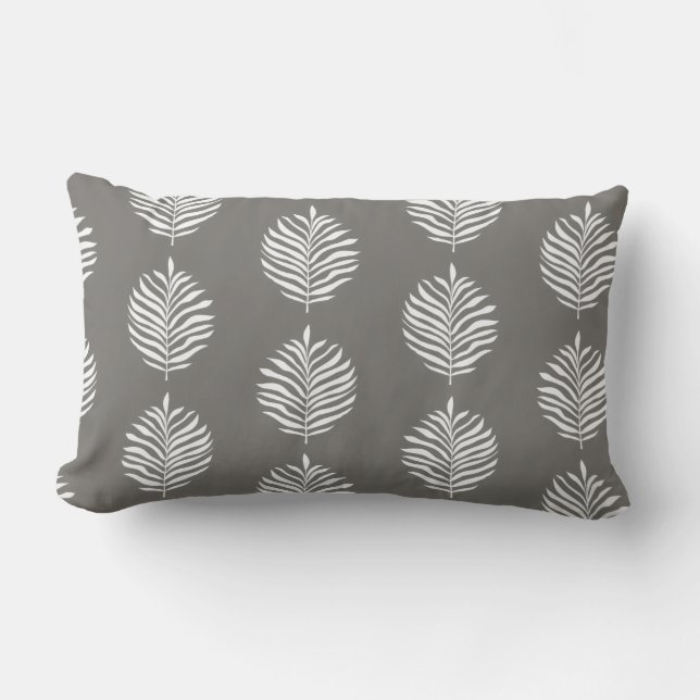 Coastal Palm Leaf Pattern Foghorn Throw Pillow (Front)