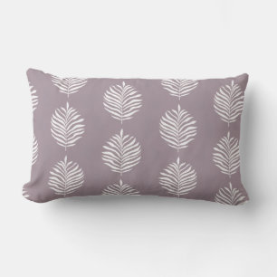 Coastal Palm Leaf Pattern Sea Fog Lumbar Cushion