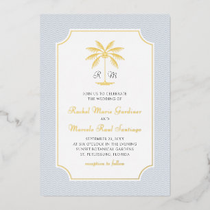 Coastal Palm Tree Minimalist Preppy Wedding