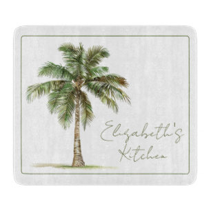 Coastal Palm Tree Personalised Cutting Board
