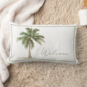 Coastal Palm Tree Personalised Lumbar Cushion