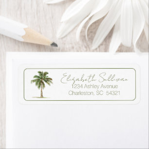 Coastal Palm Tree Personalised Return Address