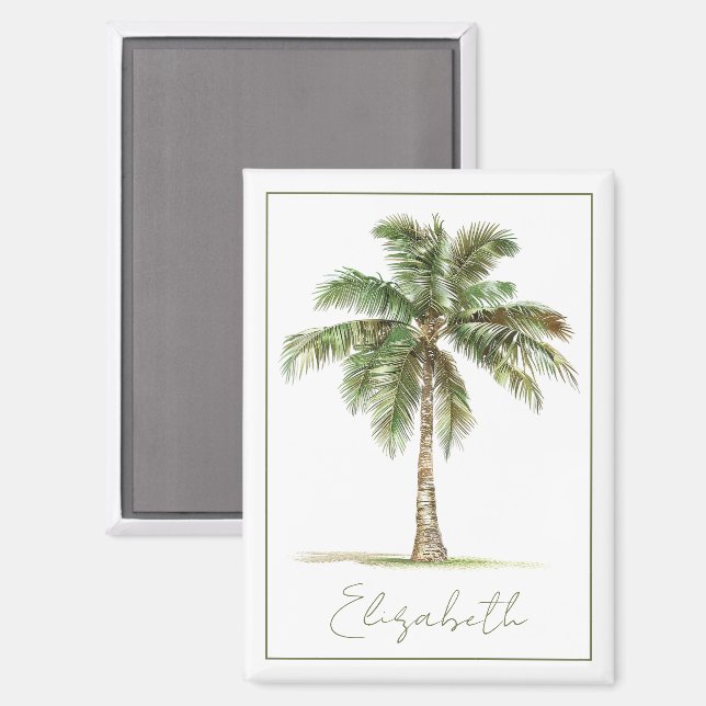 Coastal Palm Tree Personalized Magnet (Front/Back)