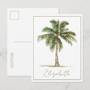 Coastal Palm Tree Personalized Postcard