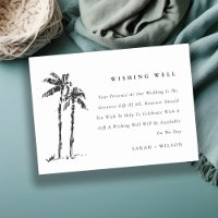 Coastal Palm Tree Sketch Wedding Wishing Well