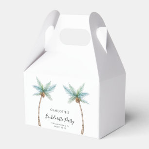 Coastal Palm Trees Script Bachelorette Party Favour Box