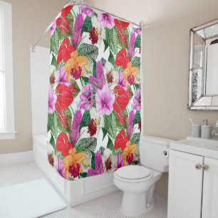 Coastal Paradise Blooms Shower Curtain