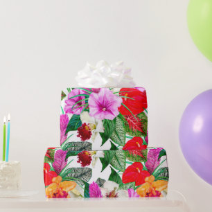 Coastal Paradise Blooms Wrapping Paper