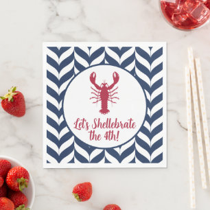 Coastal Patriotic 4th of July Shellebrate Napkin