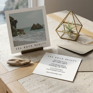 Coastal Photo Minimalist Real Estate Business Card