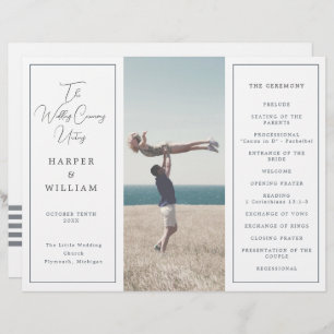 Coastal photo Tri-Fold wedding program