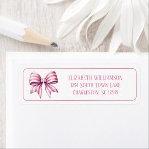 Coastal Pink and White Watercolor Bow Personalised