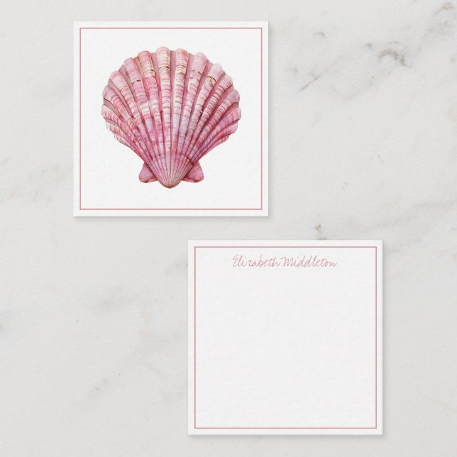 Coastal Pink Seashell Personalised Card (Front/Back)