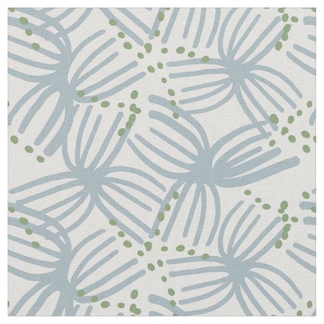 Coastal plants abstract lines nautical coral reef fabric (Close Up)