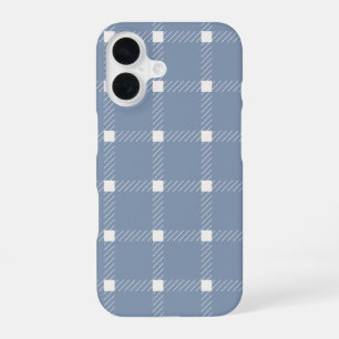 Coastal Preppy Dusty Blue Gingham Plaid Phone Case