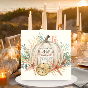Coastal Pumpkin Friendsgiving Thanksgiving Invitation