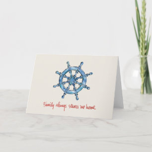 Coastal Quote Family Always Steers me Home Card