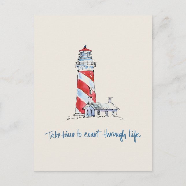 Coastal Quote | Take Time To Coast Through Life Postcard (Front)