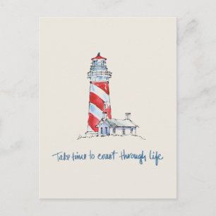 Coastal Quote   Take Time To Coast Through Life Postcard