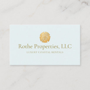 Coastal Real Estate Gold Sand Dollar Business Card