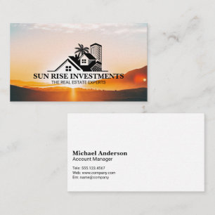 Coastal Real Estate Logo   Sun Rise  Business Card