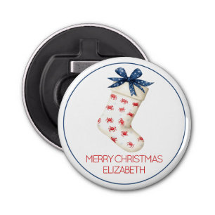 Coastal Red Crab Christmas Stocking Bottle Opener